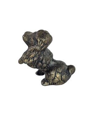 Vintage Solid Brass Metal Miniature Poodle Dog Figurine 1.25" Tall Rustic Patina